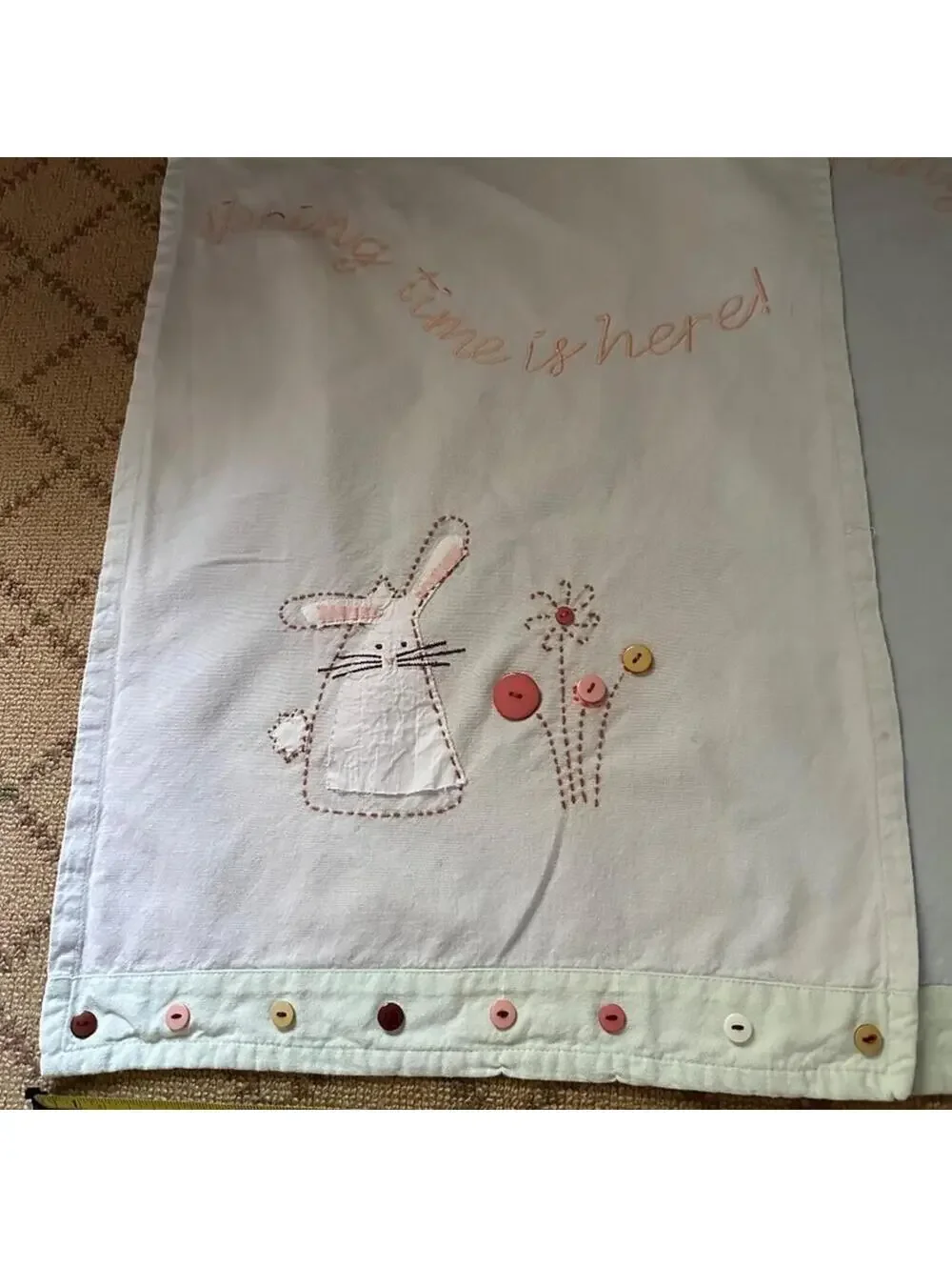 Sur La Table Easter Embroidered Appliqué Cotton Tea Towels set of 3 NWT